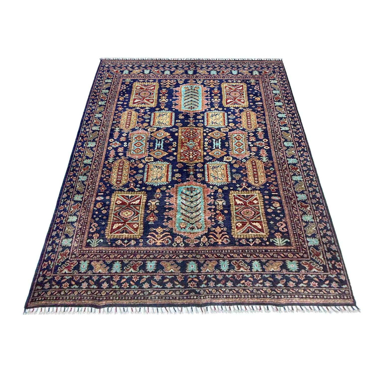 Kazak Rug Handmade Multi Medallion 5x8 ft