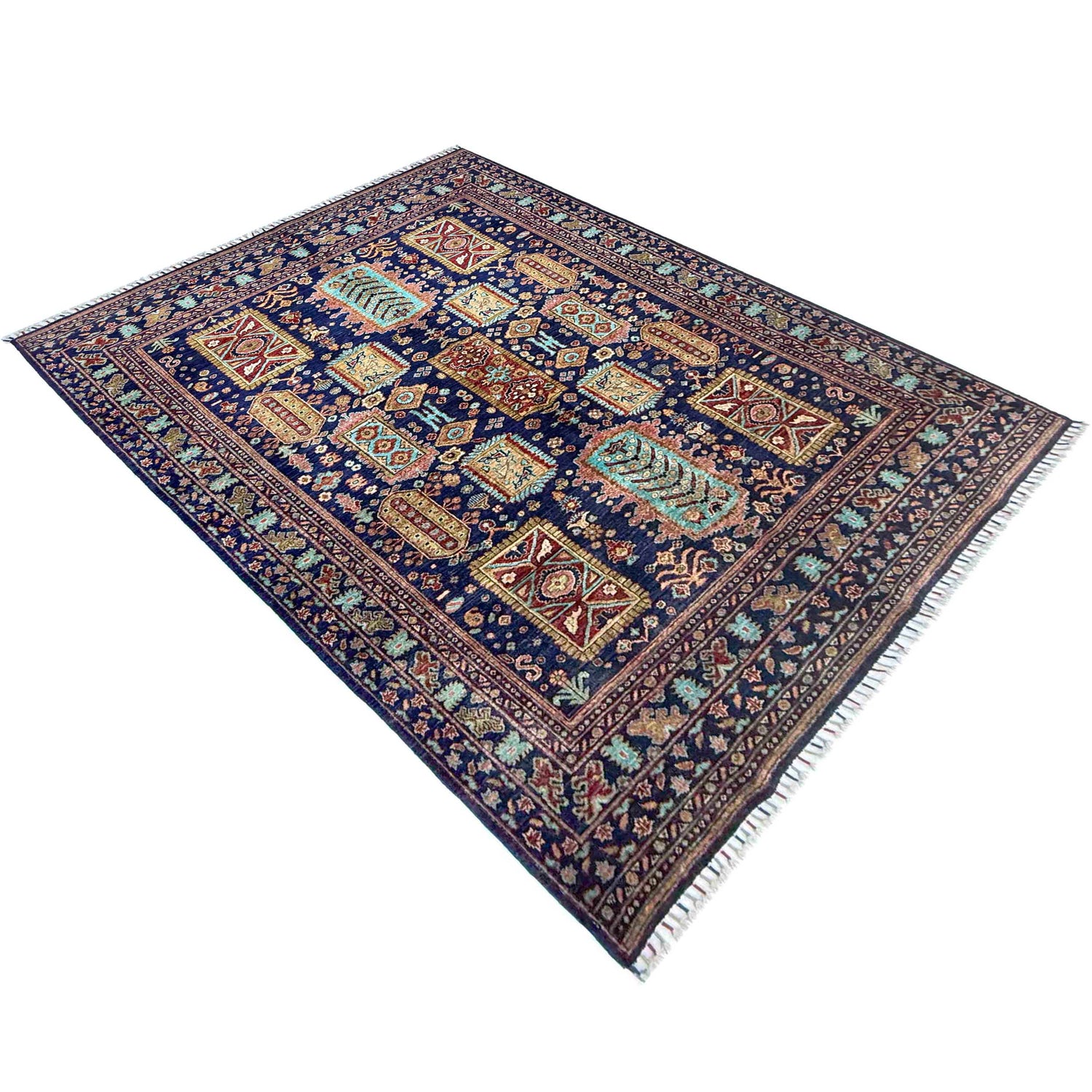 Kazak Rug Handmade Multi Medallion 5x8 ft