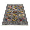 Waziri Area Rug Handmade Gray Medallion 5x8 ft