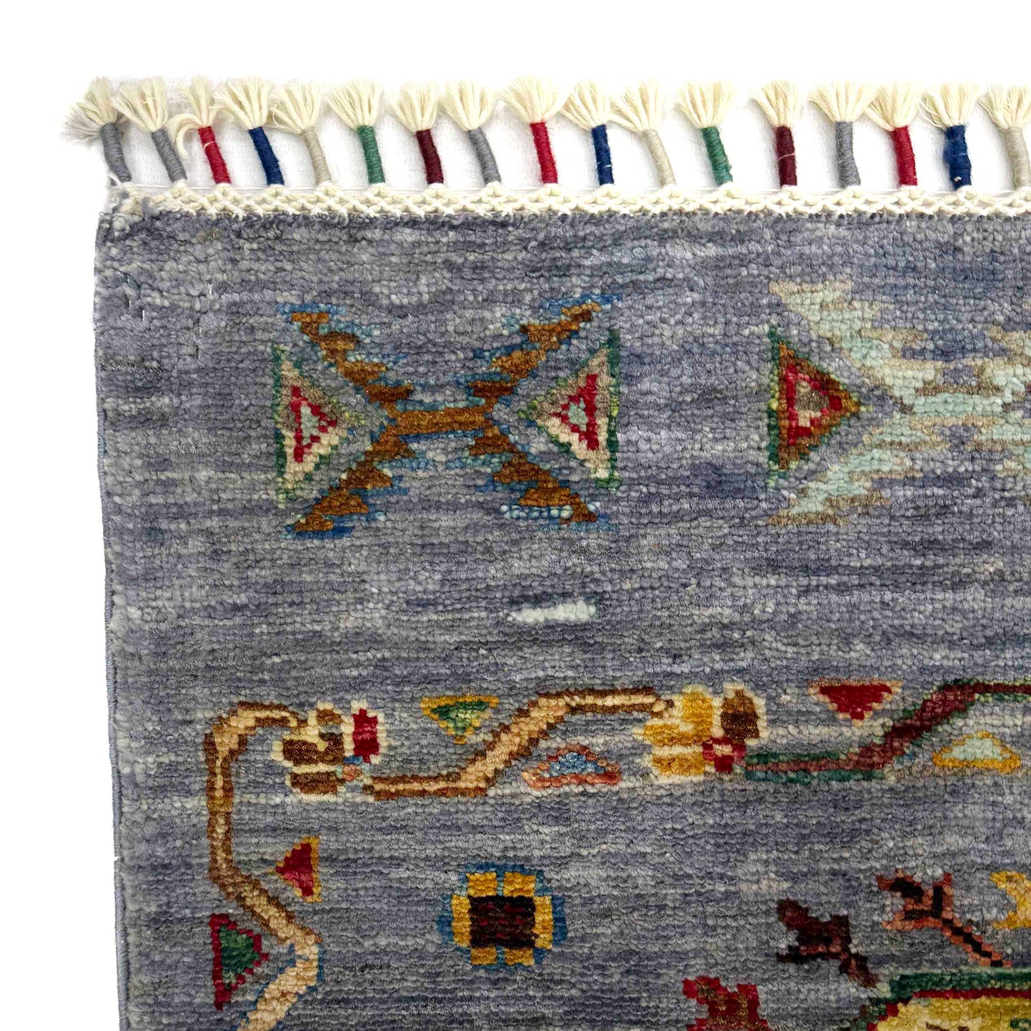 Waziri Area Rug Handmade Gray Medallion 5x8 ft