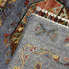 Waziri Area Rug Handmade Gray Medallion 5x8 ft