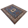 Kazak Rug Handmade Blue Medallion 5x8 ft