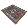 Kazak Rug Handmade Blue Medallion 5x8 ft