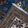 Kazak Rug Handmade Blue Medallion 5x8 ft