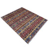 Gabbeh Area Rug Handmade Multi Medallion 5x8 ft