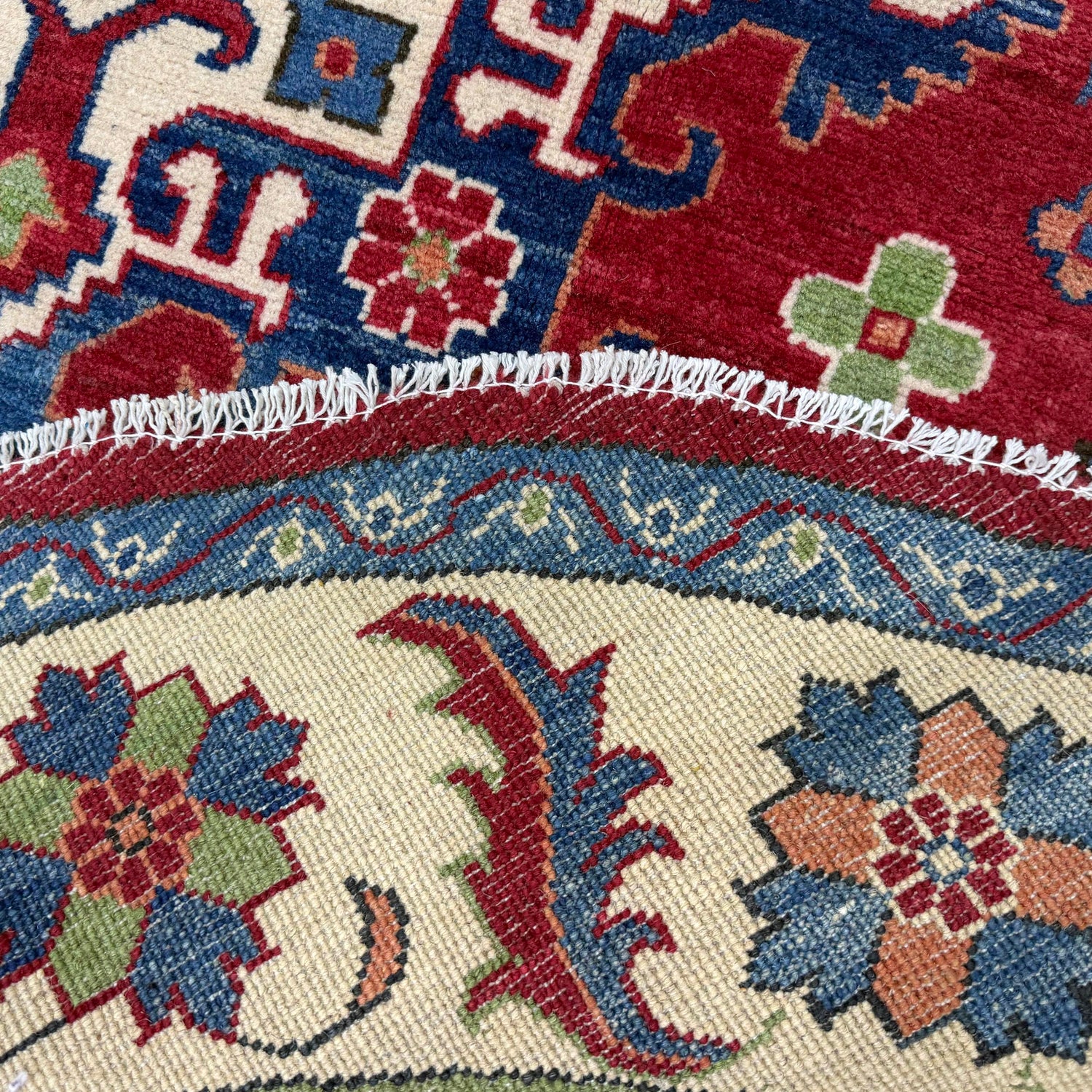 Kazak Rug Handmade Red Medallion 6x6 ft