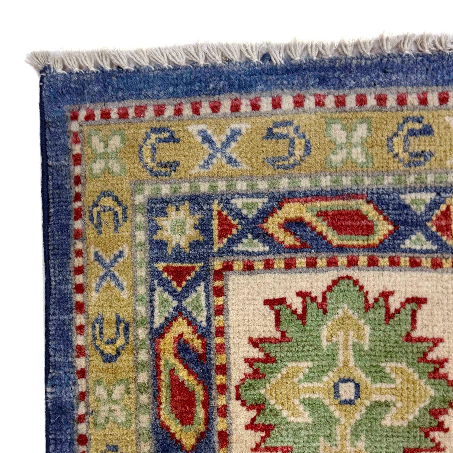 Kazak Rug Handmade Blue Medallion 7x10 ft