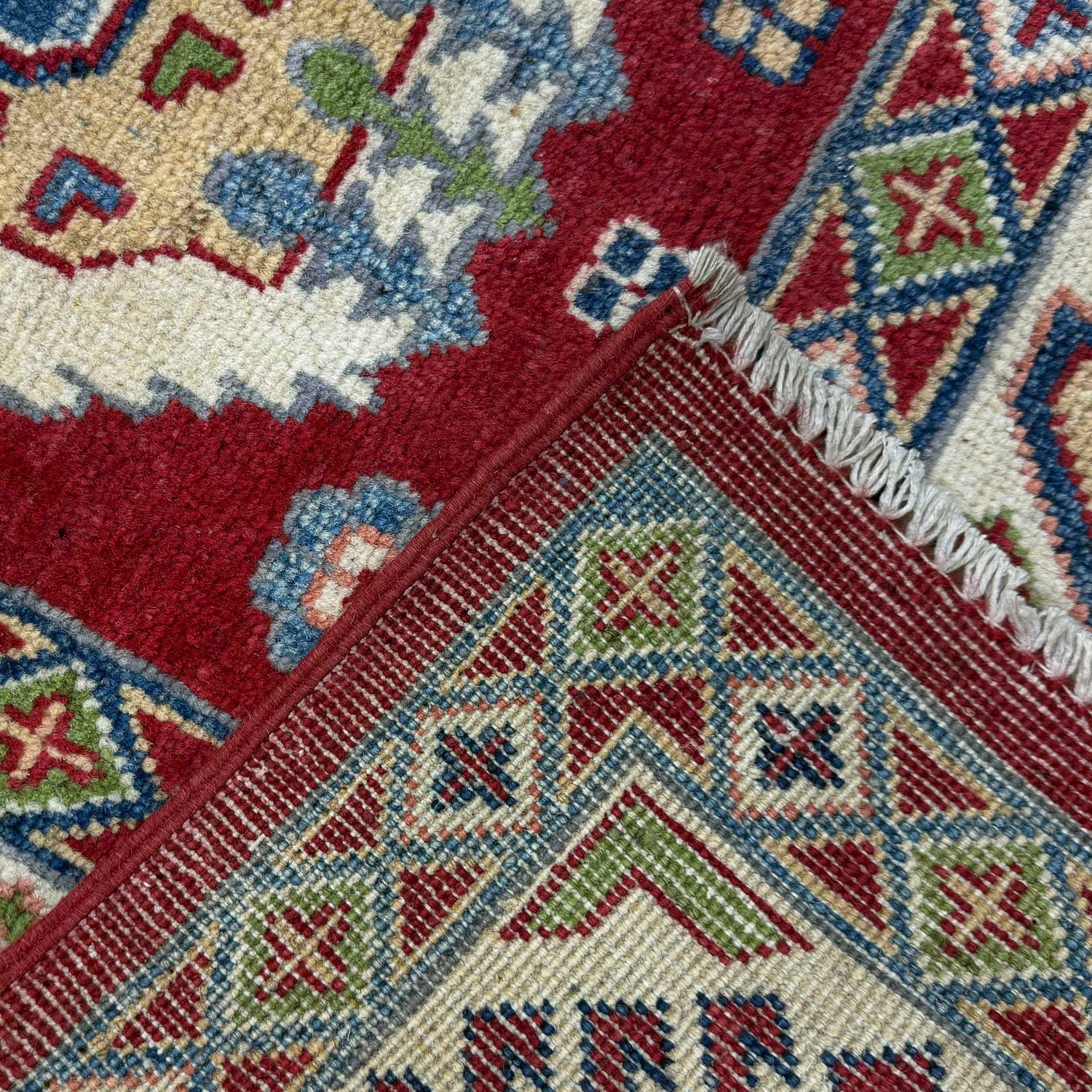 Kazak Rug Handmade Red Medallion 7x10 ft