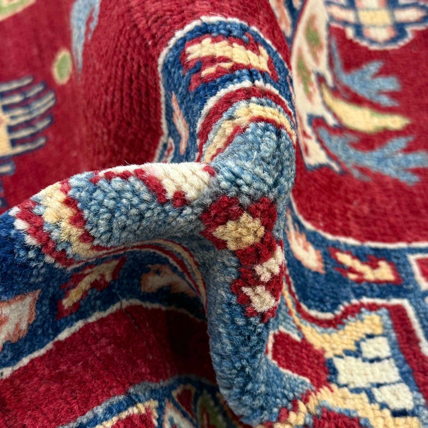Kazak Rug Handmade Red Medallion 7x10 ft