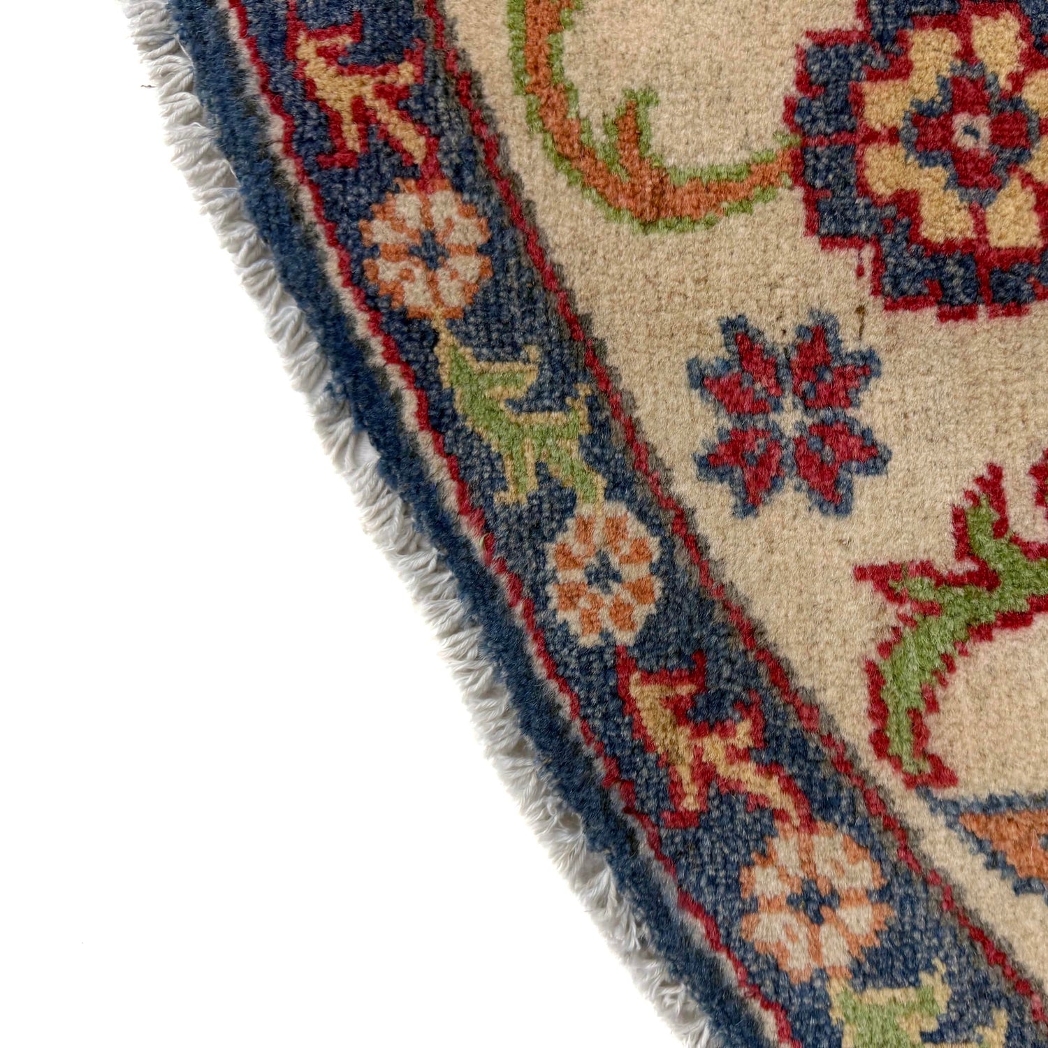 Kazak Rug Handmade Blue Medallion 6x6 ft
