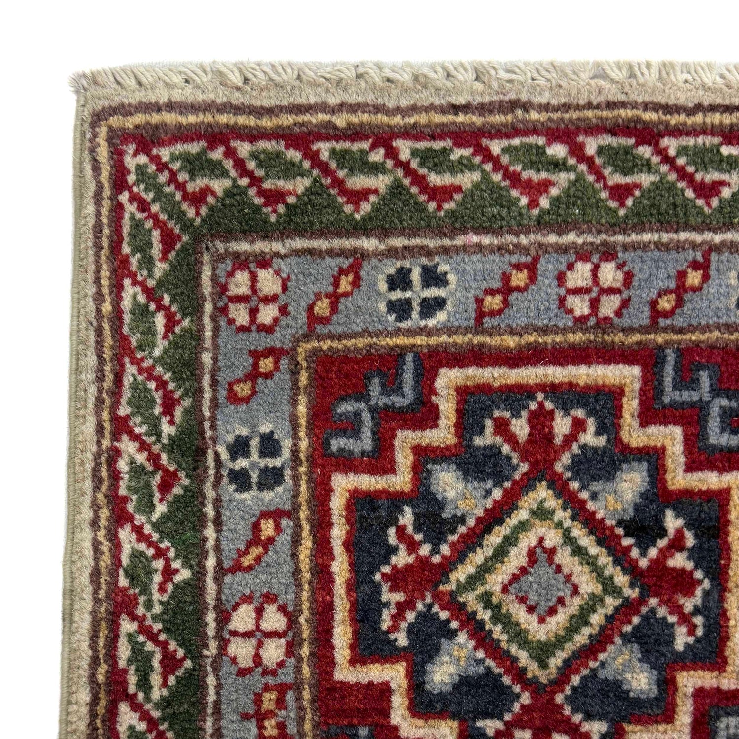Kazak Rug Handmade Beige Medallion 6x9 ft