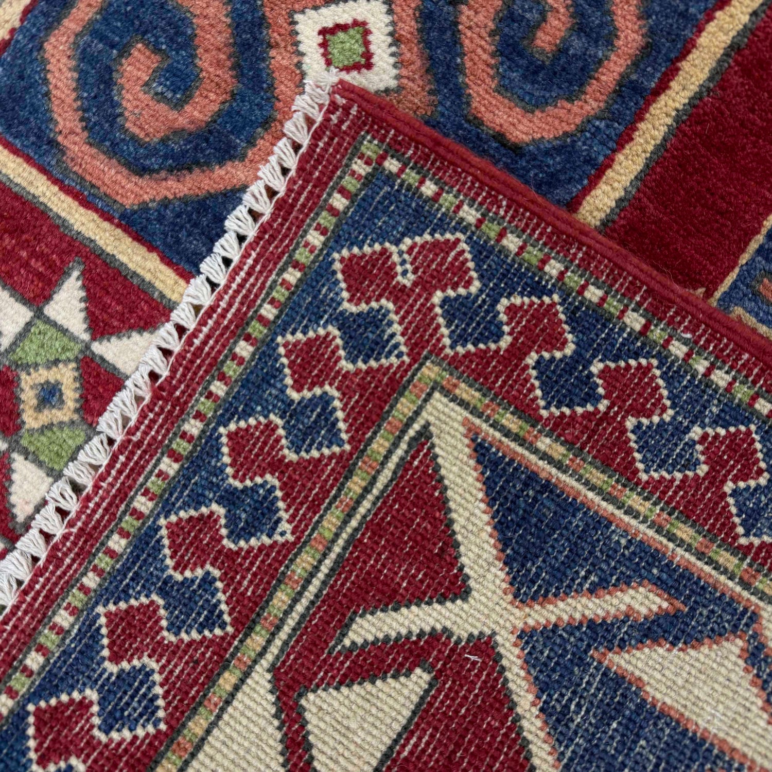 Kazak Rug Handmade Red Medallion 7x10 ft
