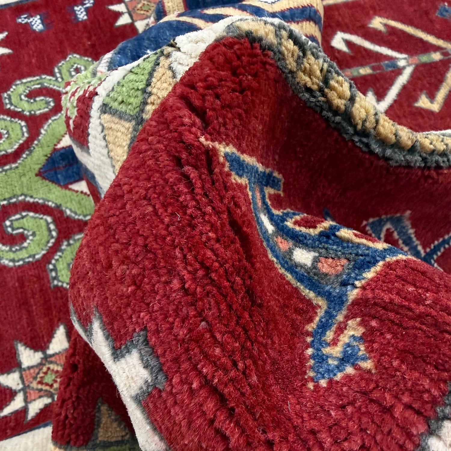 Kazak Rug Handmade Red Medallion 7x10 ft