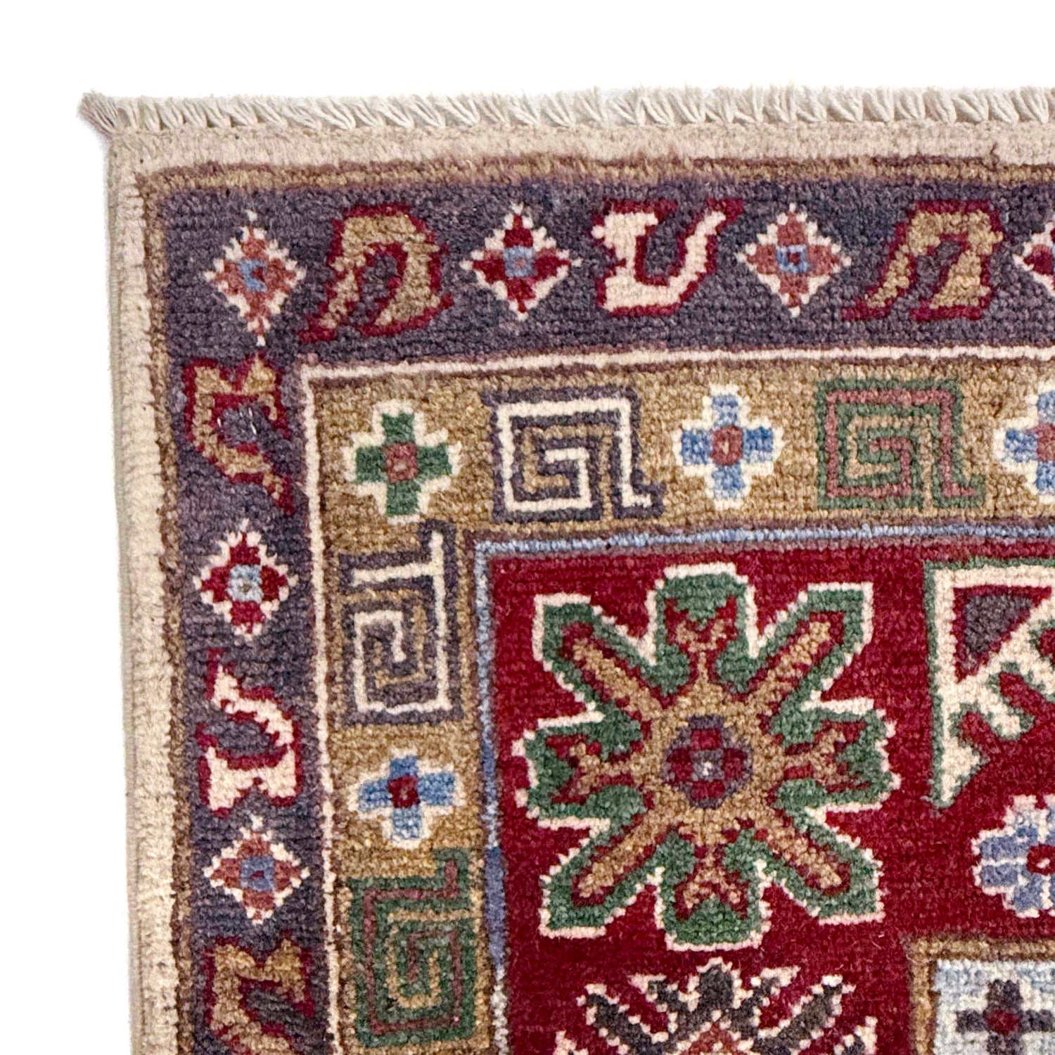 Kazak Rug Handmade Beige Medallion 7x10 ft