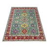 Kazak Rug Handmade Green Medallion 7x10 ft