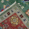 Kazak Rug Handmade Green Medallion 7x10 ft