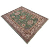 Kazak Rug Handmade Green Medallion 7x10 ft