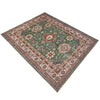 Kazak Rug Handmade Green Medallion 7x10 ft
