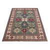 Kazak Rug Handmade Green Medallion 7x10 ft