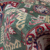 Kazak Rug Handmade Green Medallion 7x10 ft