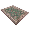 Kazak Rug Handmade Green Medallion 7x10 ft