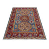 Kazak Rug Handmade Blue Medallion 4x6 ft