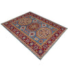 Kazak Rug Handmade Blue Medallion 4x6 ft