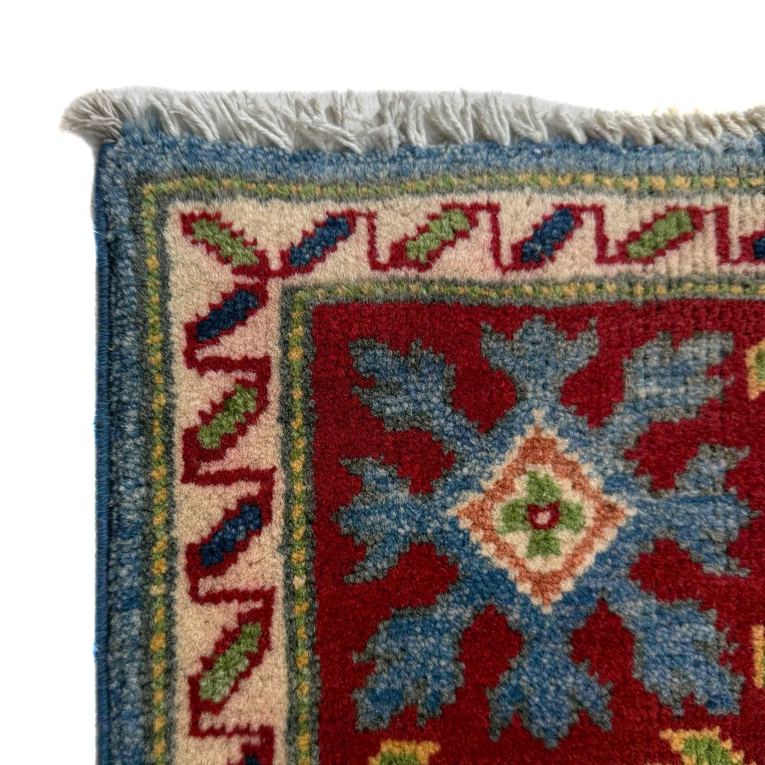 Kazak Rug Handmade Blue Medallion 4x6 ft