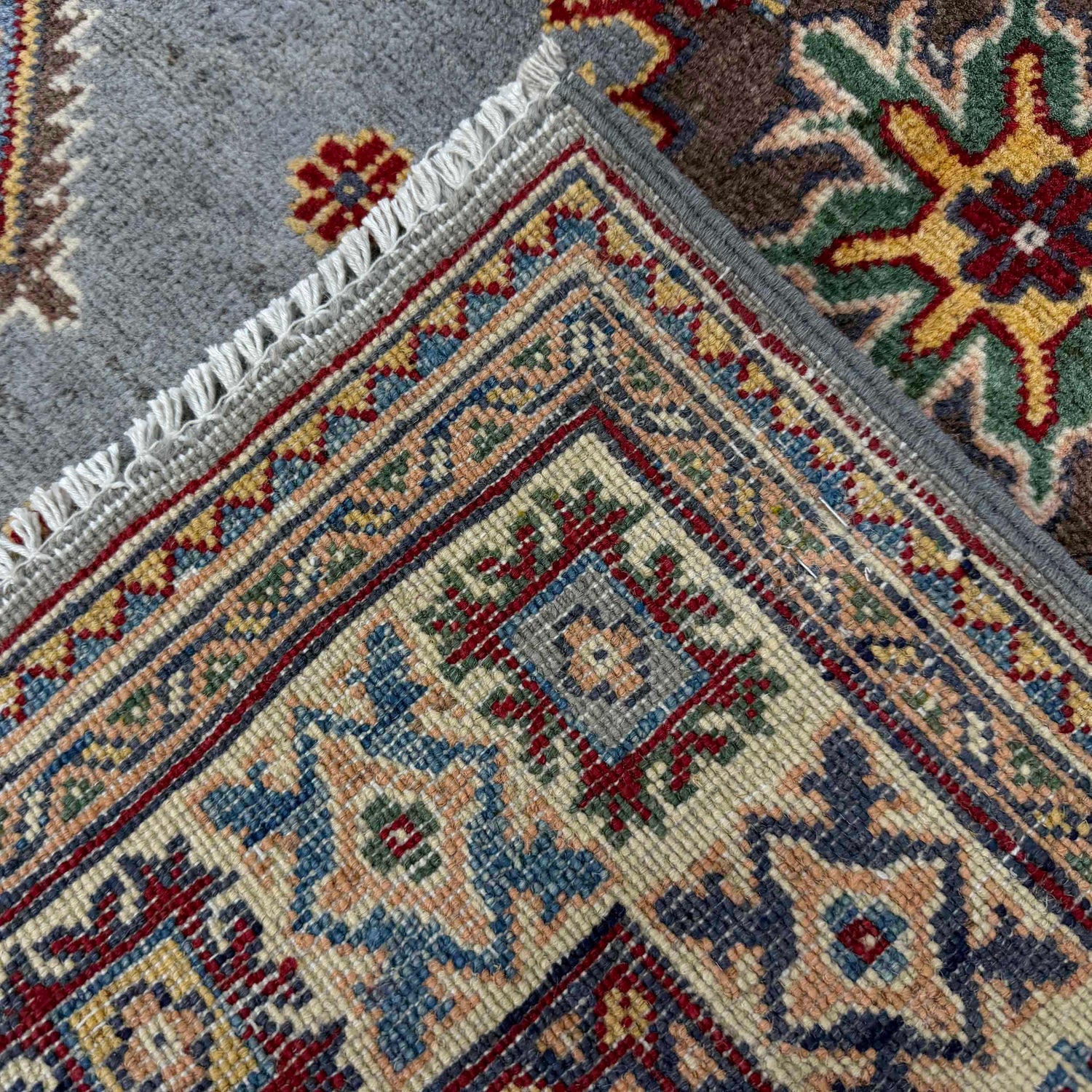Kazak Rug Handmade Blue Medallion 3x5 ft