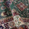 Kazak Rug Handmade Green Medallion 3x5 ft