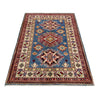 Kazak Rug Handmade Blue Medallion 2x4 ft