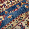 Kazak Rug Handmade Blue Medallion 2x4 ft