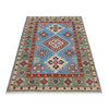 Kazak Rug Handmade Blue Medallion 2x4 ft
