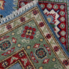 Kazak Rug Handmade Blue Medallion 2x4 ft