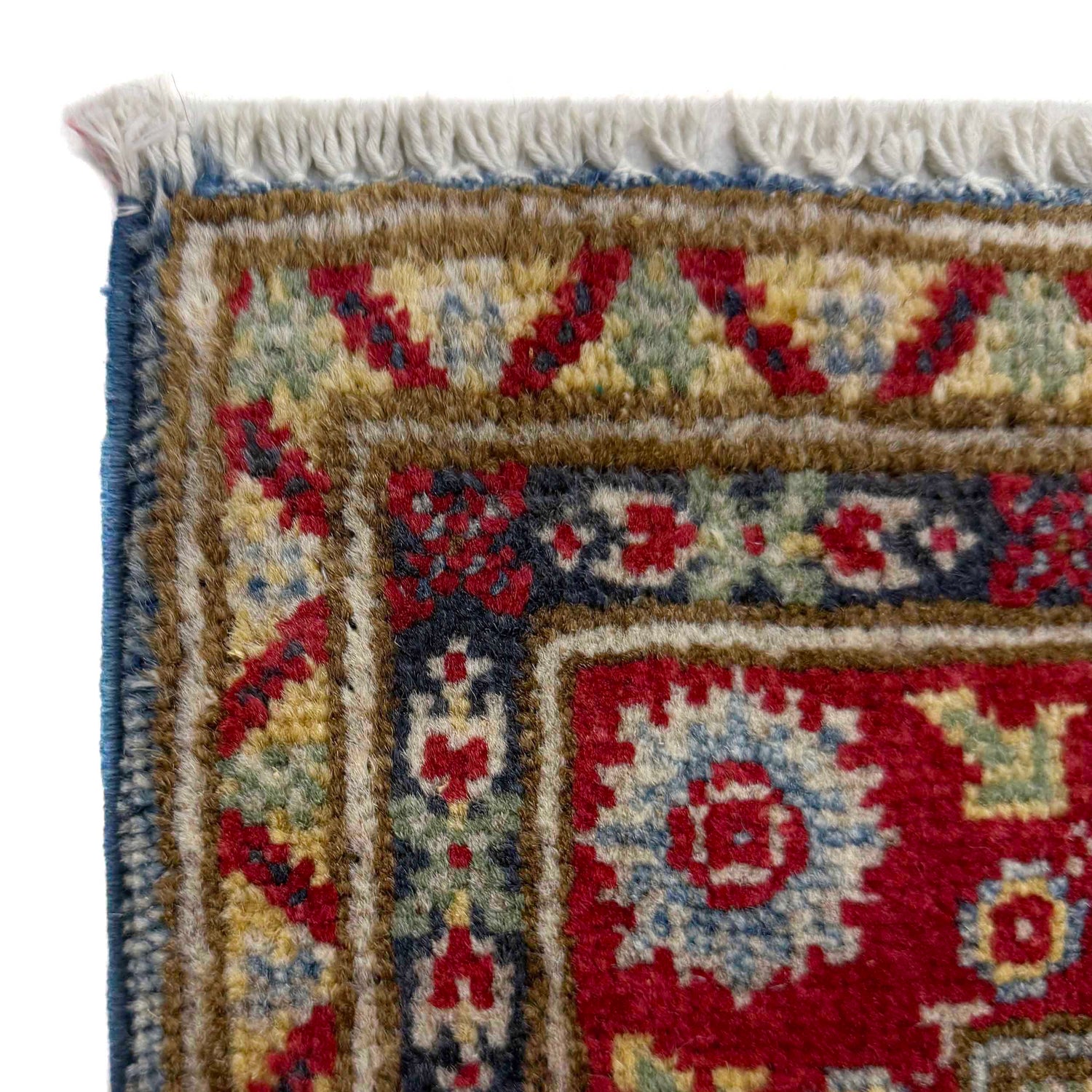 Kazak Rug Handmade Blue Medallion 2x4 ft