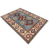 Kazak Rug Handmade Blue Medallion 2x4 ft