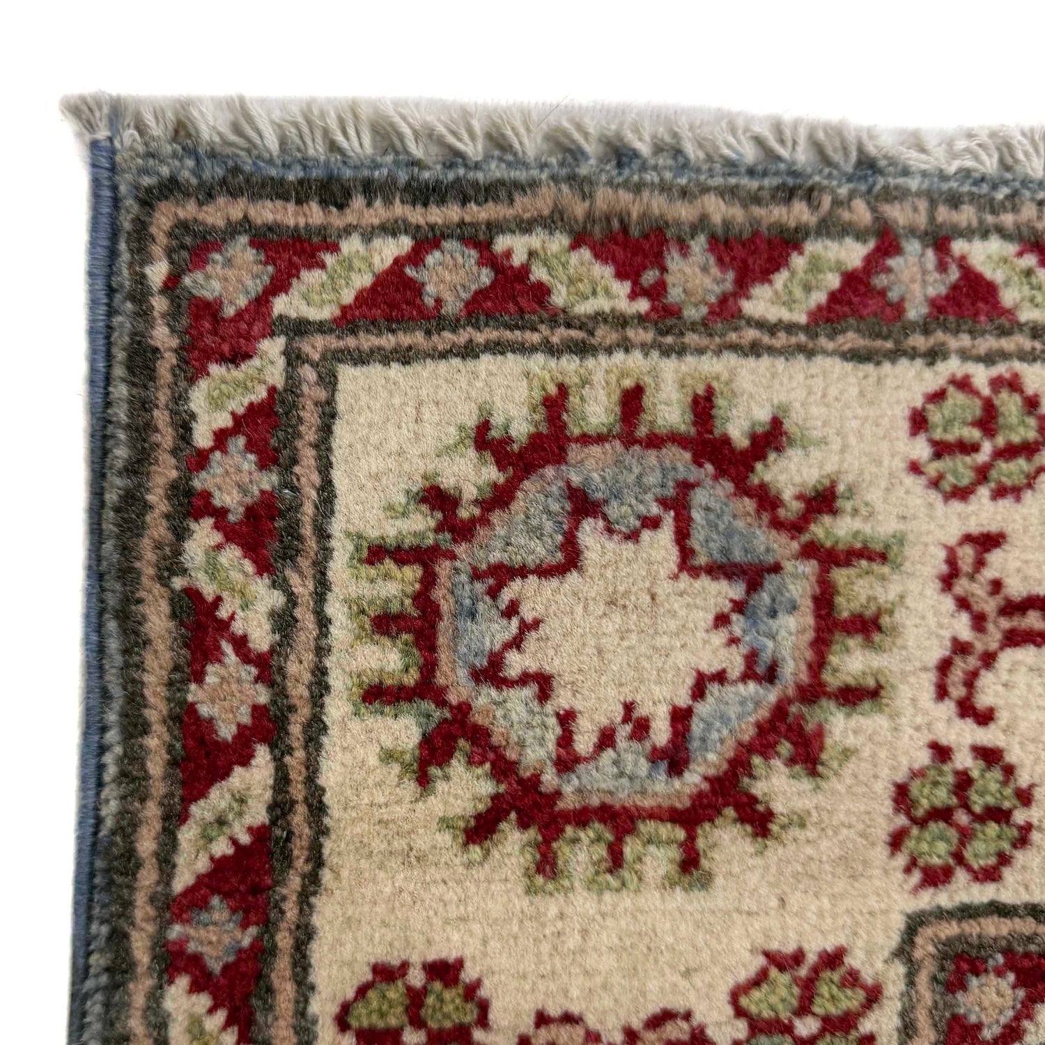Kazak Rug Handmade Blue Medallion 2x4 ft