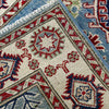 Kazak Rug Handmade Blue Medallion 2x4 ft