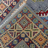 Kazak Rug Handmade Gray Medallion 2x4 ft
