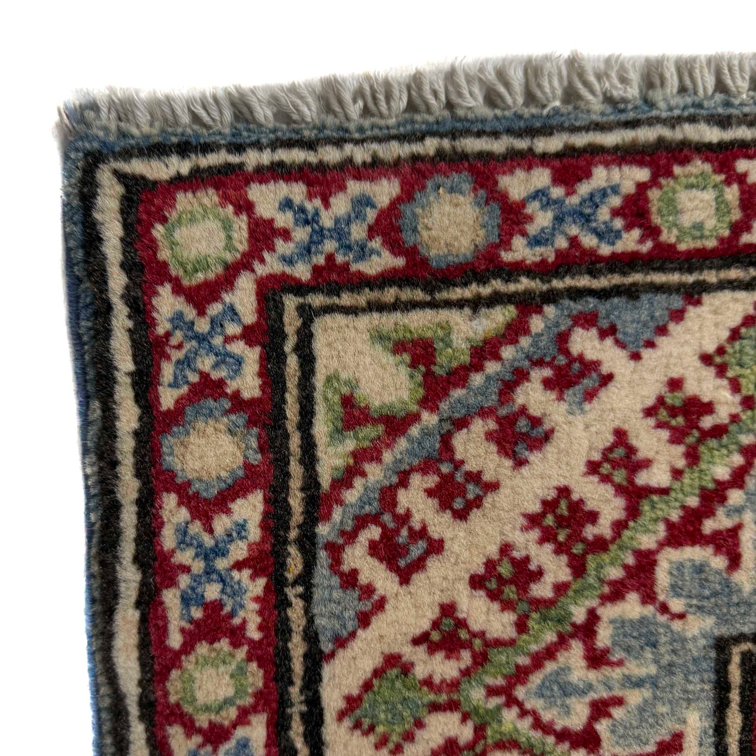 Kazak Rug Handmade Blue Medallion 2x4 ft