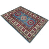 Kazak Rug Handmade Blue Medallion 2x4 ft
