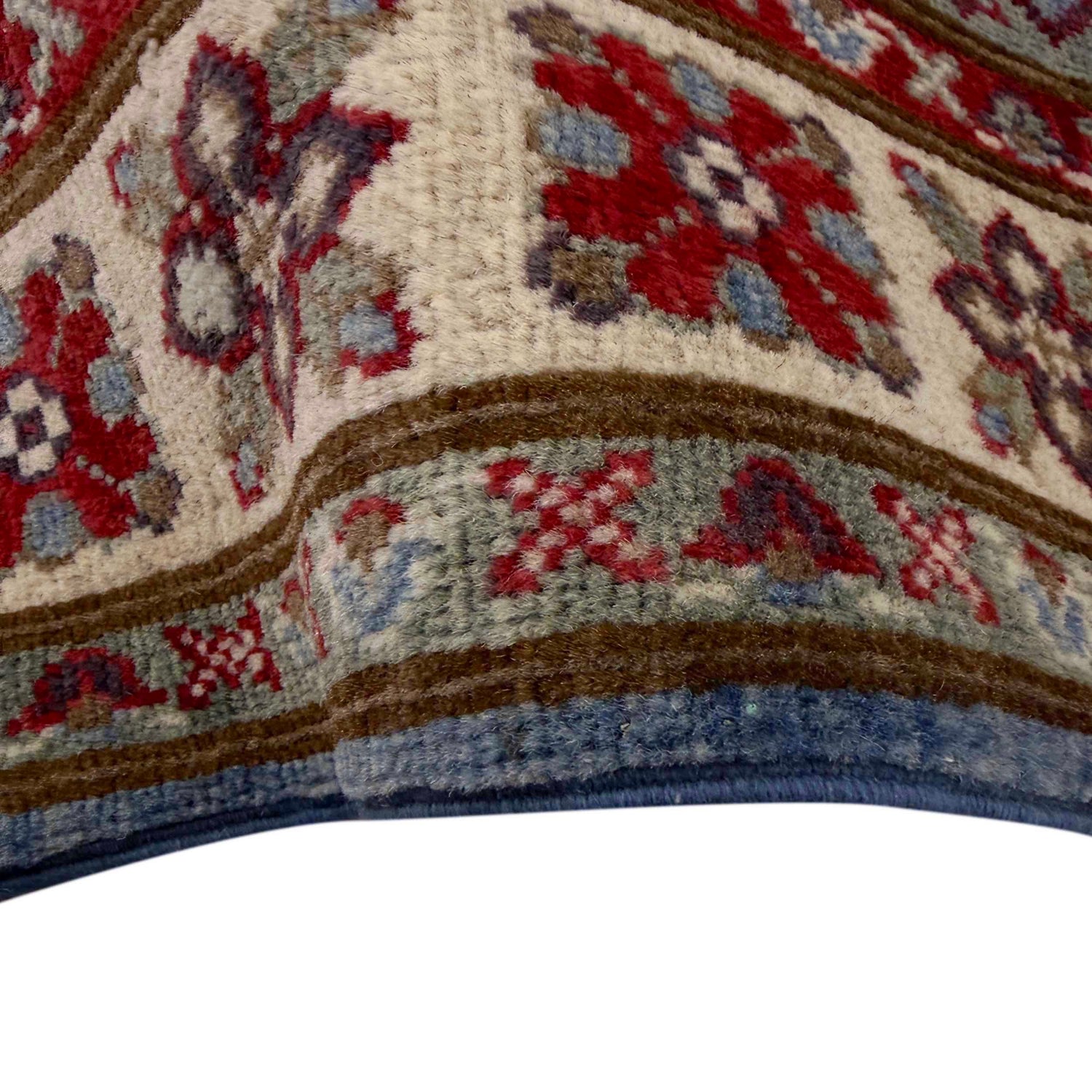 Kazak Rug Handmade Blue Medallion 2x4 ft