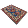 Kazak Rug Handmade Blue Medallion 2x4 ft