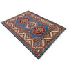 Kazak Rug Handmade Blue Medallion 2x4 ft