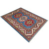 Kazak Rug Handmade Blue Medallion 2x4 ft
