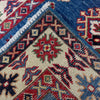 Kazak Rug Handmade Blue Medallion 2x4 ft