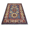 Kazak Rug Handmade Blue Medallion 2x4 ft