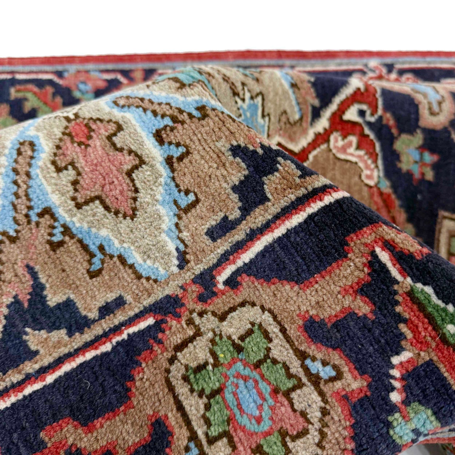 Heriz Area Rug Handmade Multi Medallion 2x4 ft