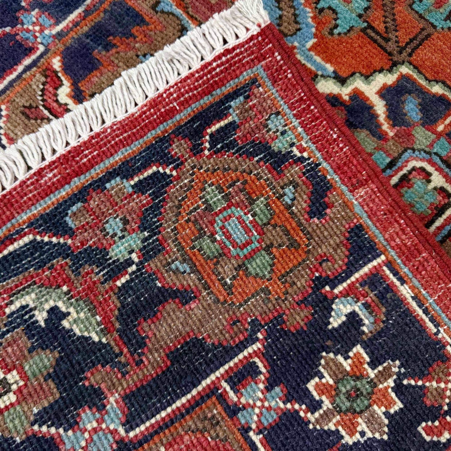 Heriz Area Rug Handmade Multi Medallion 2x4 ft