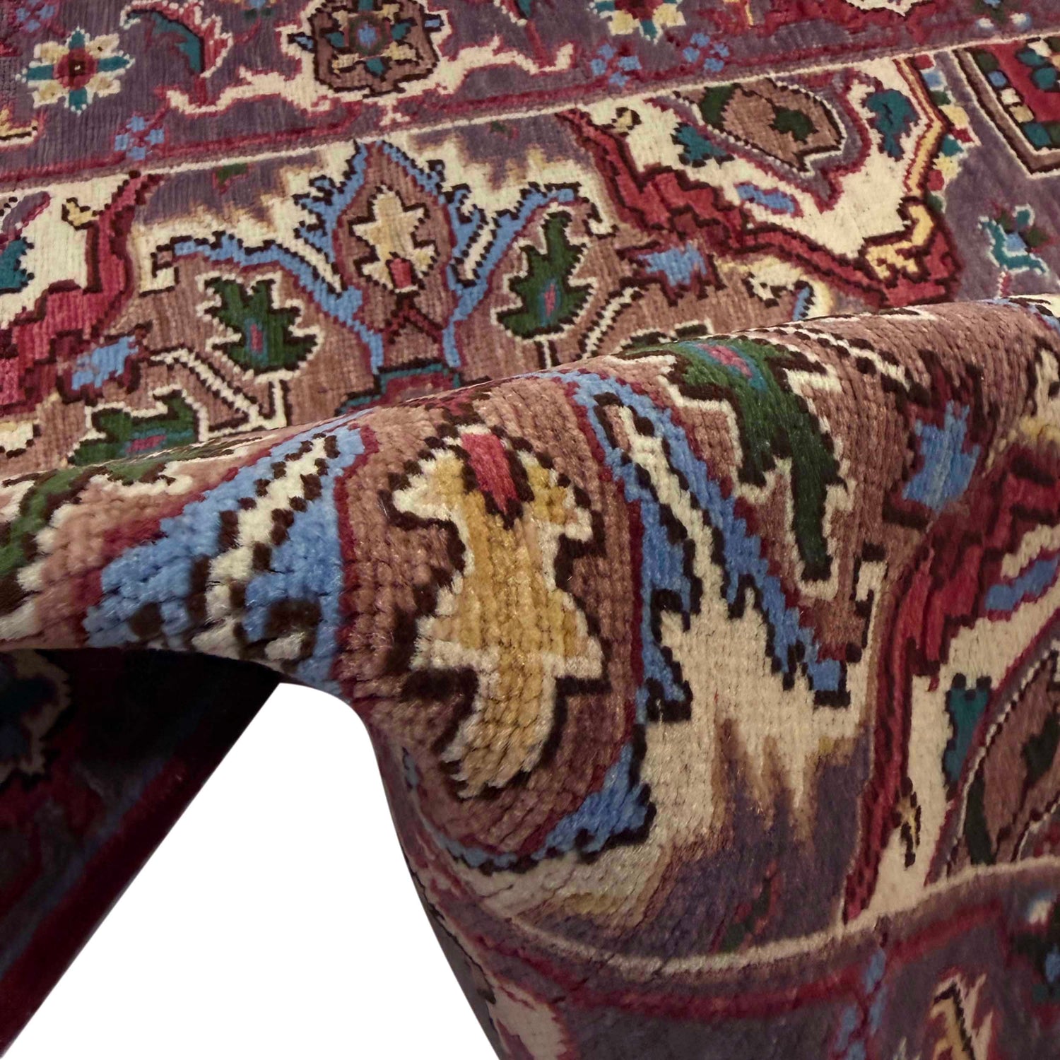 Heriz Area Rug Handmade Multi Medallion 2x4 ft